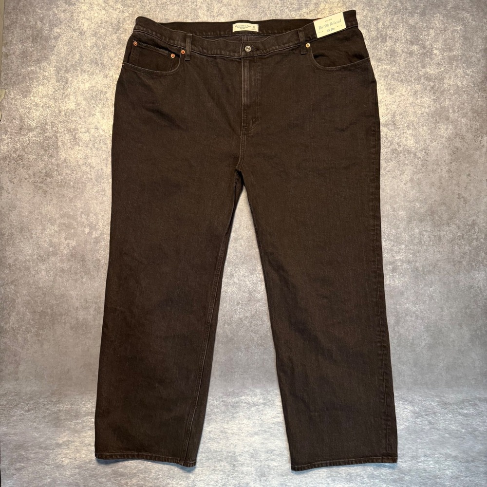 Abercrombie & Fitch The 90s Relaxed‎ High Rise Jeans Black 35 Short NWT